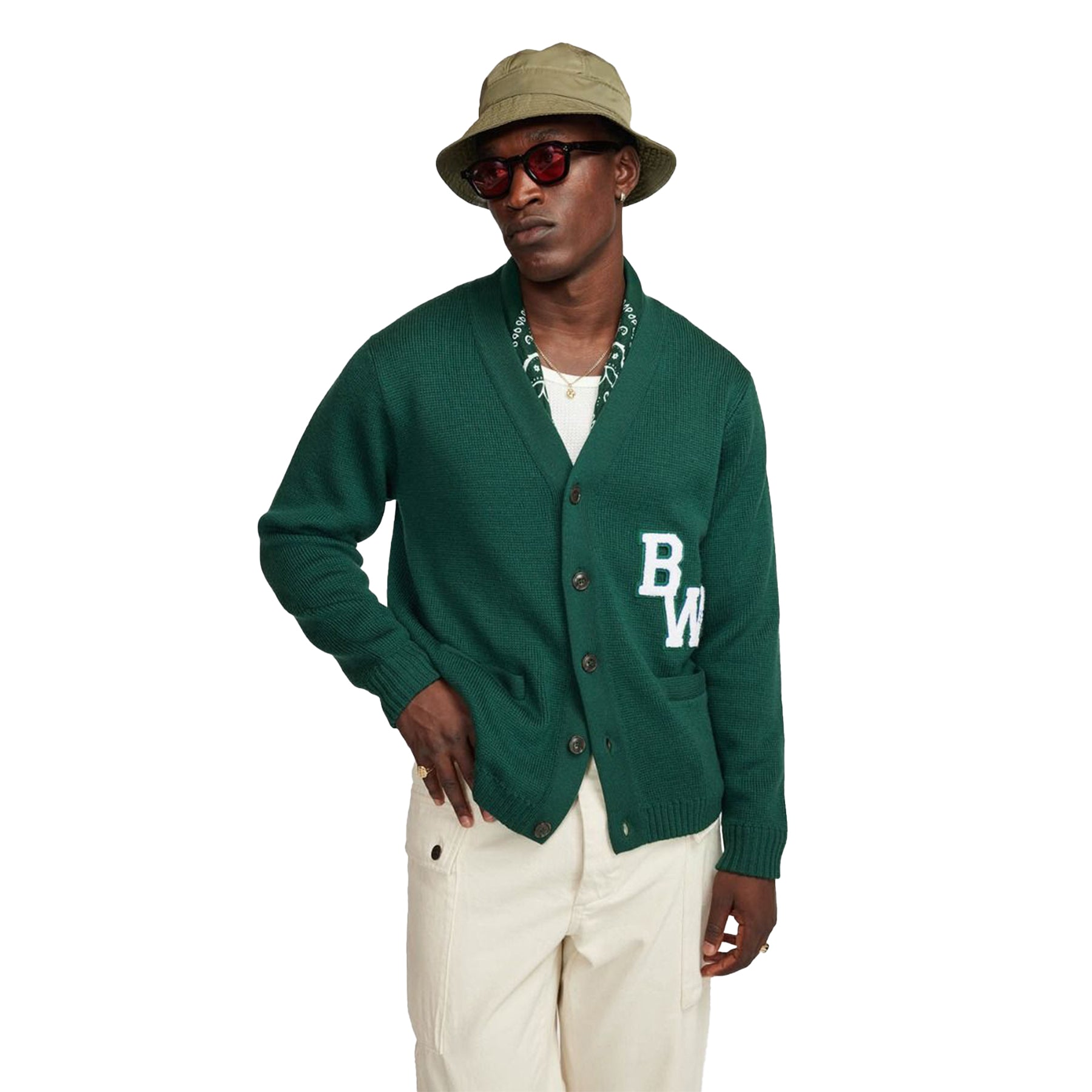 BROTHER WOLF COLLEGE CARDIGAN - GREEN – Prime