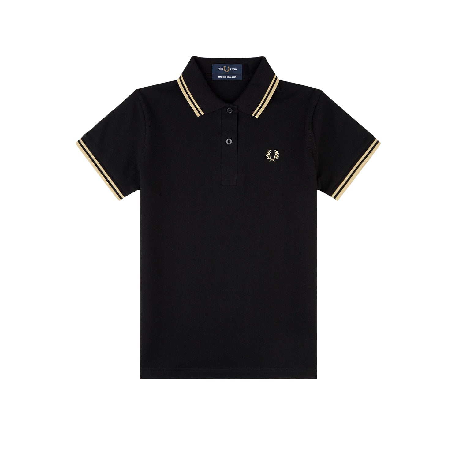 FRED PERRY G12 TWIN TIPPED SHIRT - BLACK/CHAMPAGNE – Prime